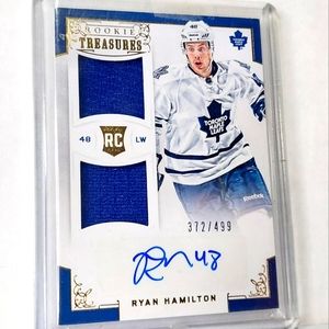 Ryan Hamilton Panini Dual Rookie Jersey & Autograph Hockey Card Maple Leafs